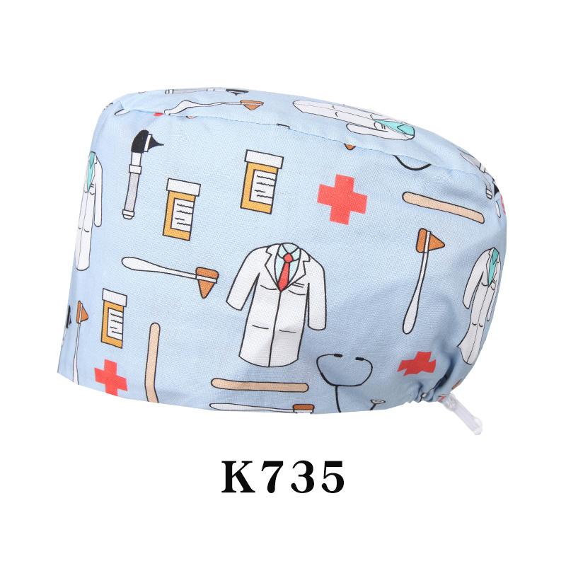 Fashionable Digital Printed Medical Hats for Women Men Breathable Soft Nursing Caps TOOTH Pet Clinic Surgical Scrubs Hat