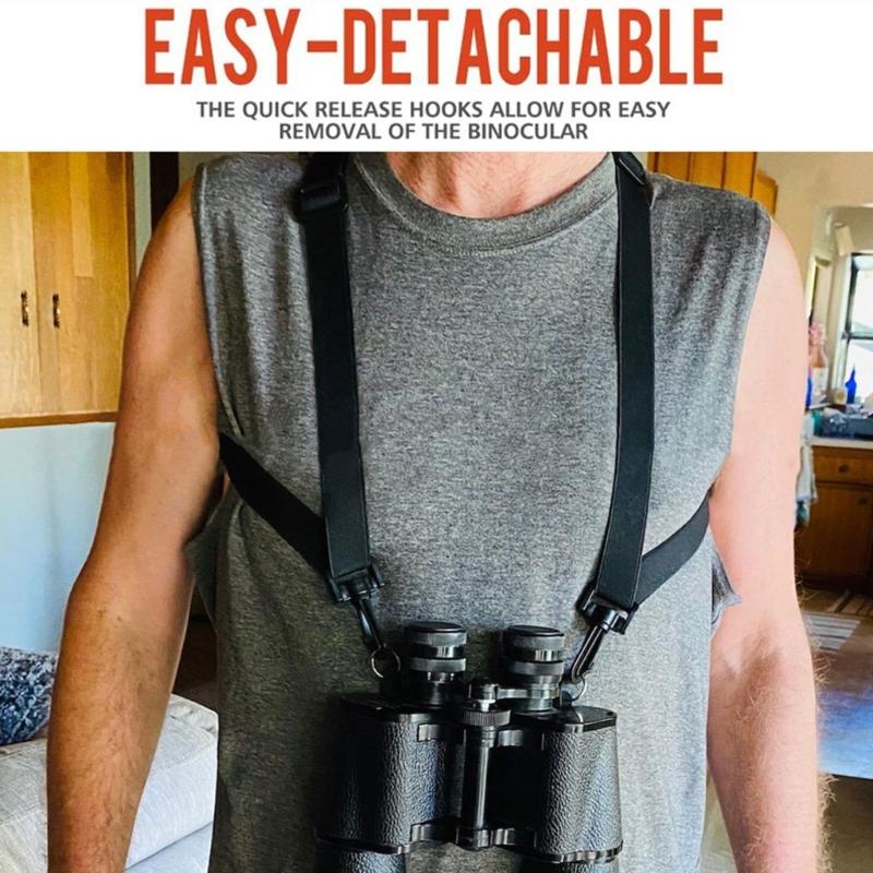 Comfortable Binocular Support Strap Binocular Chest Harness Ergonomic Straps for enhances Stability in Hunting & Hiking