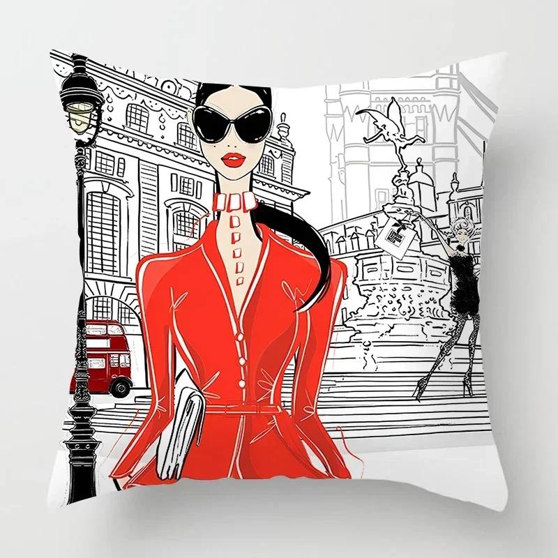 45x45cm Pillow Case Home Decoration Living Room Sofa Cushion Cover Nordic Fashion Ladies Pillowcase Decoration