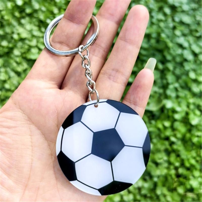 User Friendly Acrylic Sporty Keychains Football Baseball Basketball Rugby Enthusiasts Safe Material