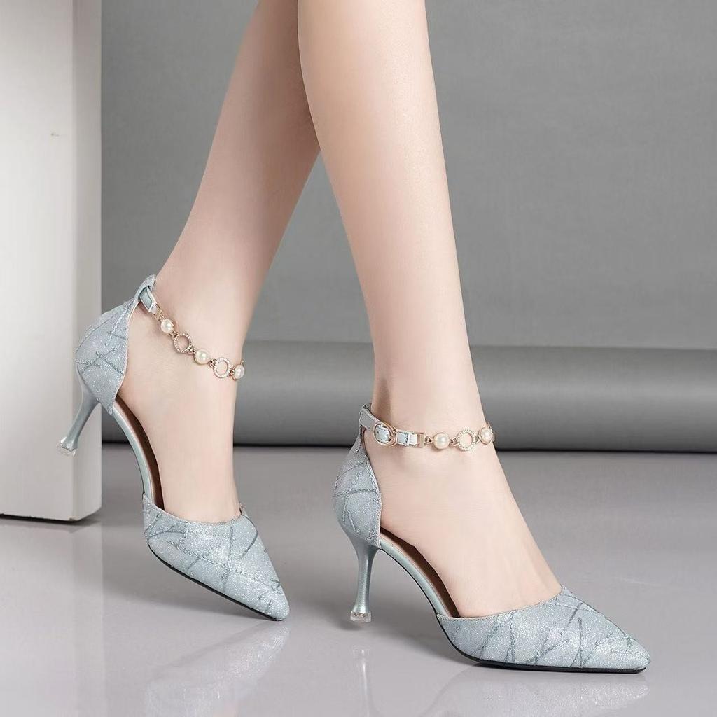 Fashion Women Pumps Fashion Pointed Tip High Heels Sandals Luxury Elegant Women Sandals Trend Mary Jane Shoes Woman Sandalias De Mujer