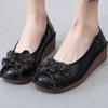 New floral real leather shoes for women 2025 spring ballet flats luxury  designer wedges loafers soft wedges moccasins
