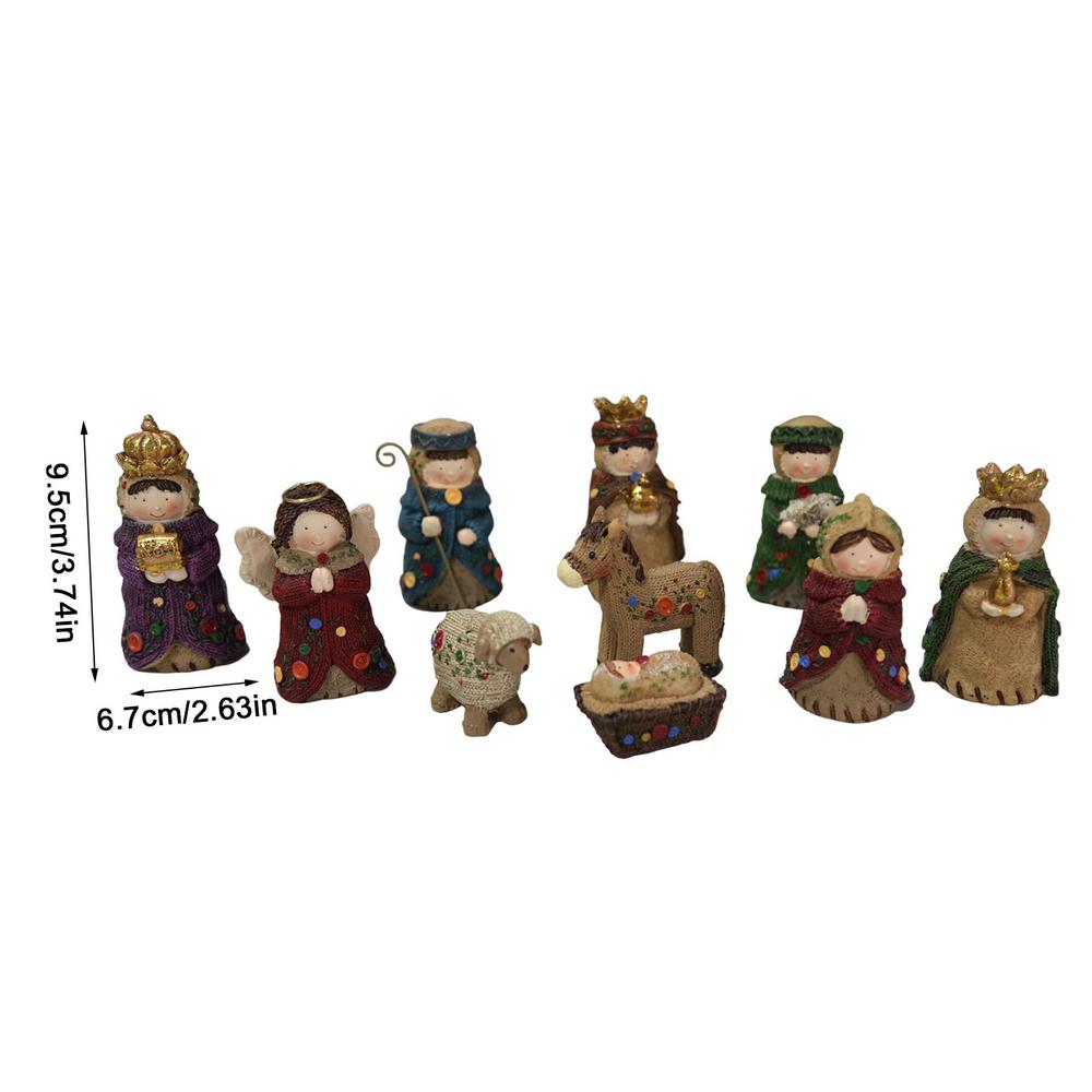 

Christmas Nativity Set 10 Piece Religious Sculpture Nativity Scene Sculpture For Indoor Christmas Home Desktop Church Mantel