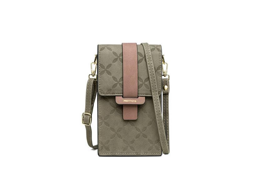 Prettyzys Pureti Ρετρό Μικρή Τετράγωνη Τσάντα Ώμου - Ευέλικτη Τσάντα Χιαστί για Κινητό Τηλέφωνο