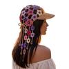 Breathable Summer Headwear Hand Crocheted Sunflower Baseball Cap, Bohemian Tassel Bell Hat, Handmade Knit Cutout Floral Spring Fashion Cap Beanie