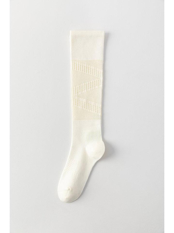 

Women s Mid-Calf Compression Socks for Running, Cycling, Fitness, and Yoga One Size грязно-белый