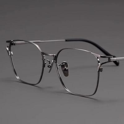 Geek Chic Randlose Halbrand-Hornbrillen Titanrahmen Y0038