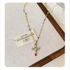 Fashion Colorful Zircon Cross Pendant Necklace For Women Stainless Steel Silver Color Charm Religious Necklaces Jewelry