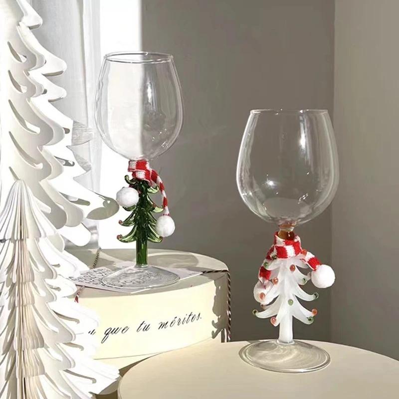 360ml Ins Christmas Tree Cocktail Whisky Champagne Glass Heat Resistant Coffee Milk Cocoa Cup Home Xmas Party Beverage Drinkware