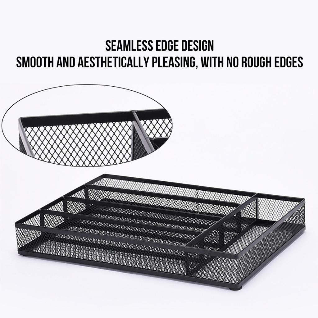 Sertar Bucătărie Oțel Carbon Anti-Alunecare Plasă Sârmă Utilitar Tava Tacâmuri Argintărie Depozitare Divizor pentru Linguri Furculițe