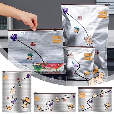 10pcs Sealable Food Storage Bags,Aluminum Foil Food Wraps,Zipper Sealing Design Freezer-Safe Resealable Bags For Meal Preps