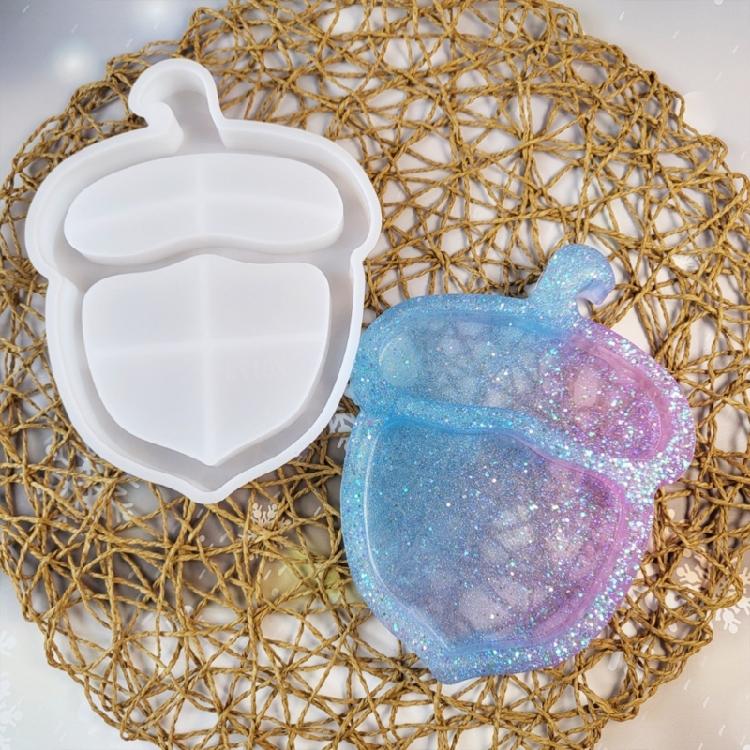 Versatile Silicone Storage Tray Mold Lovely Acorn Shaped Coaster Mould Epoxy Resin Mold for Home Decoration Making