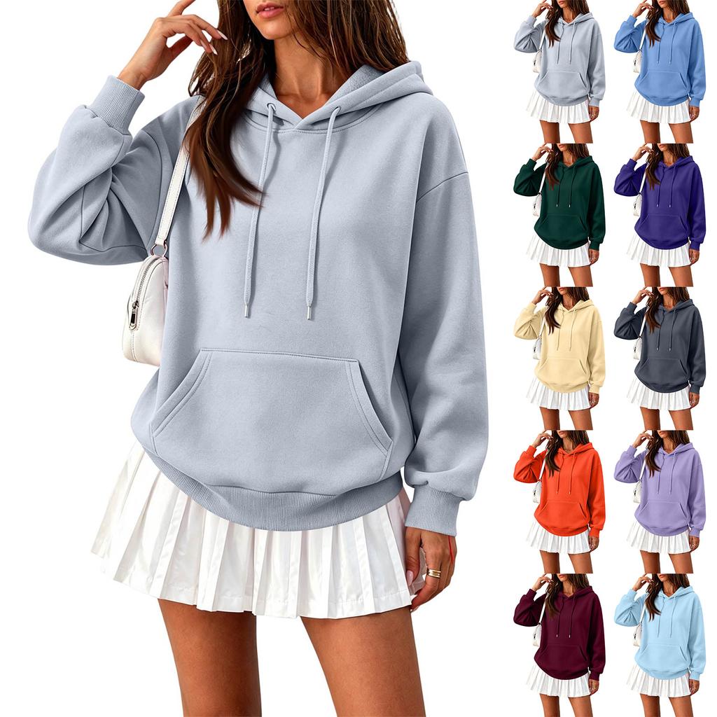 Women's Fashion Long Sleeve Color Hoodie