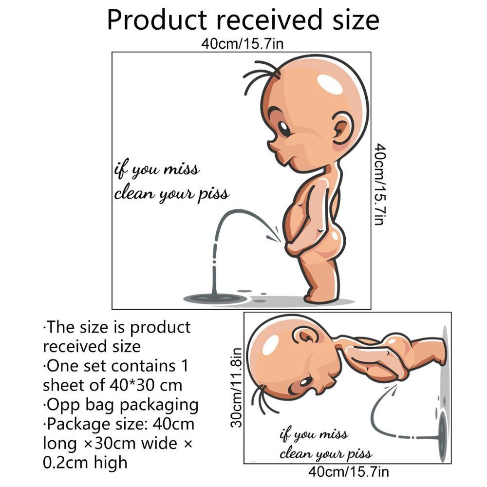 Self-adhesive Toilet Decals Easy to Scrub Bowl Lid Art Mural Children Pee Sticker  Children's Room