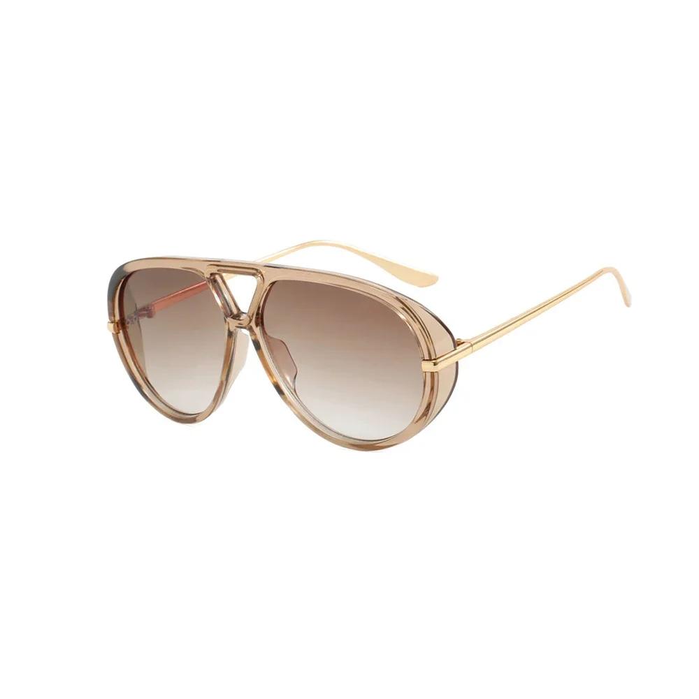 New Fashion Outdoor Yellow Sunglasses Women Men Brand Vintage Punk Pilot Sun Glasses Female Beach Shades