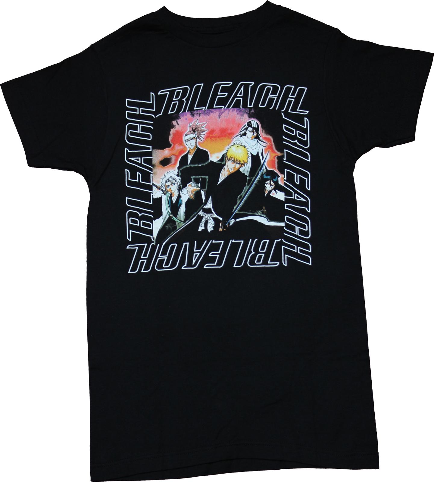 Bleach New Adult T-Shirt - Boxed Group Bleach Title Surrounded L