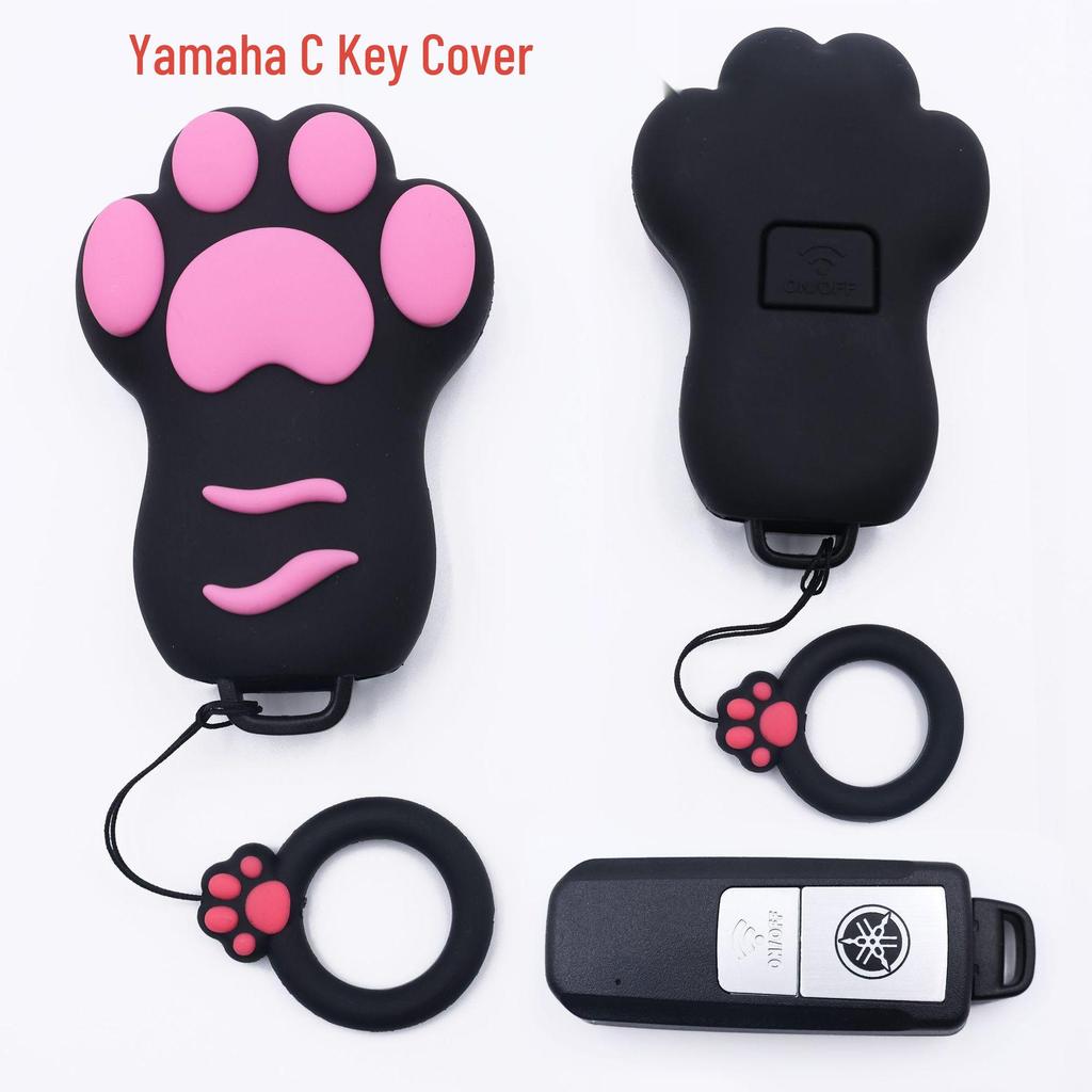 Cat Paw Cartoon Key Cover for Yamaha & Honda Motorcycles