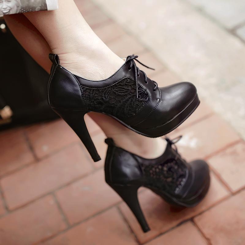 Rosa Vita Damskor Klackskor Pumps Sexiga Snörskor Höga Klackar Plattform Damer Eleganta Fest Bröllopsskor 2024 Vår