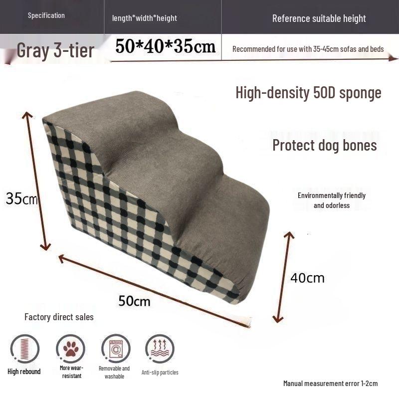 Pet Climbing Ladder: Removable, Washable Dog Bed Stairs for Teddy