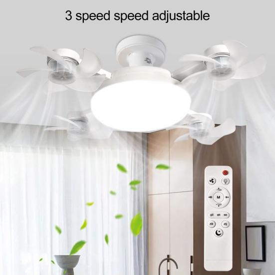 2'si 1 arada LED Fenerli Askılı Vantilatör 3 Renk Modu Kısılabilir Sessiz Çalışma Uzaktan Kumandalı Tavan Vantilatörü Lambası