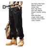 Fall Spring Men Cargo Pants Ankle Banded Loose Wear Resistant Drawstring Elastic Waist Pockets Outdoor Work Trousers