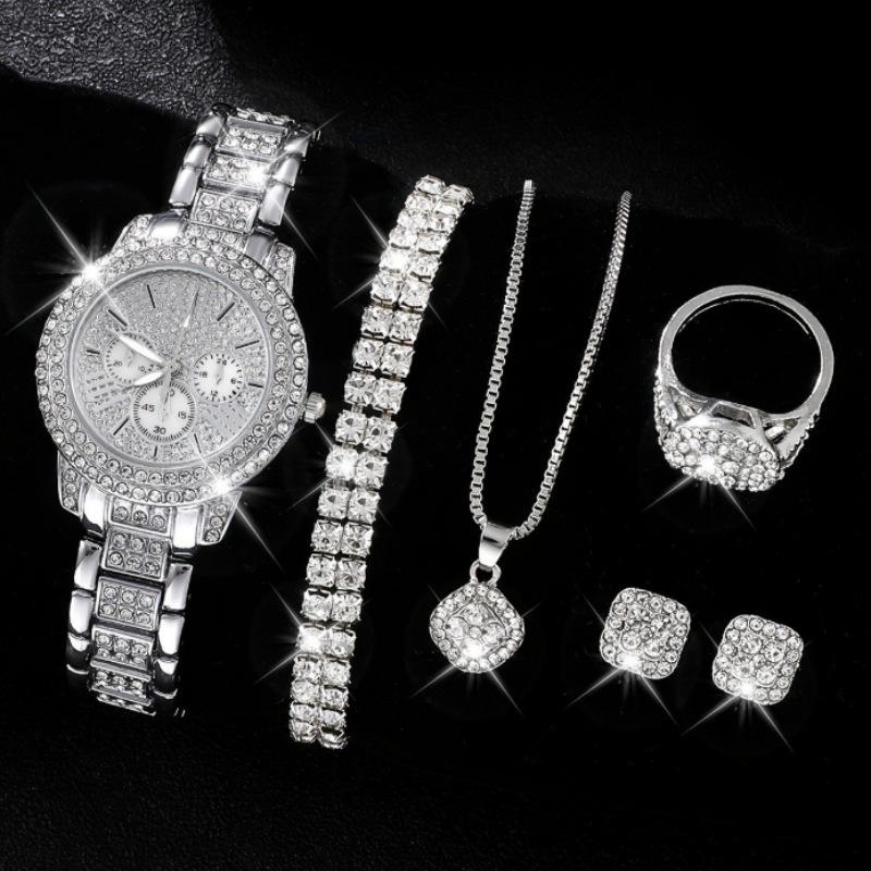 Watchwomen5Pcs Ladies Watch Set Diamond Watch Women S Watch Fashion Roman Quartz Watch bulk price