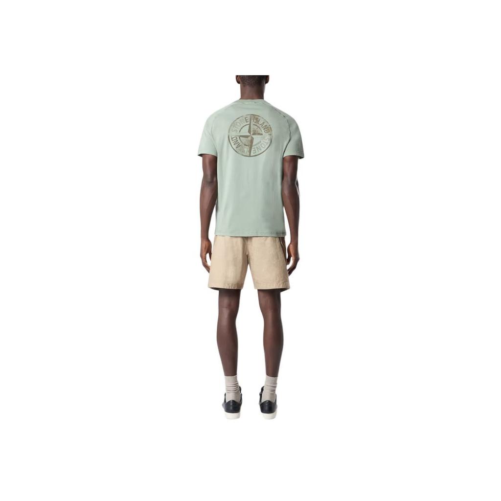 Stone Island Logo Slim Fit Crew Neck T-Shirt Men Tops Sage-Green K1S152100020S0080-V0055