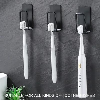 Creative Stainless Steel Toothbrush Holder Cup Stand Rack Bathroom Accessory Traceless Design for Home Use