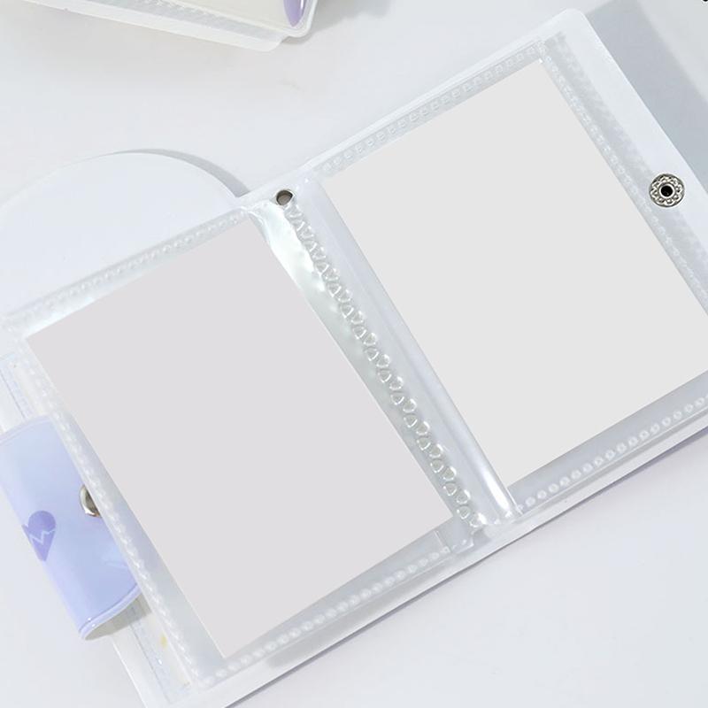 Roztomilé fotoalbum 3palcový držák na fotokarty album na idol karty sběratelská kniha 32kapsové album pouzdro na fotokarty