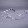 Sliver Frame Metal Anti-Blue Light Reading Glasses Men Full Frame Prescription Eyeglasses Male Reading Glasses +125+175