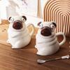 Funny Bags Dog Mug Large Capacity Cute Ceramic Cup Novel Ceramic Tea Mug With Lid Cartoon Practical Birthday Gift Cup Deco Mugs