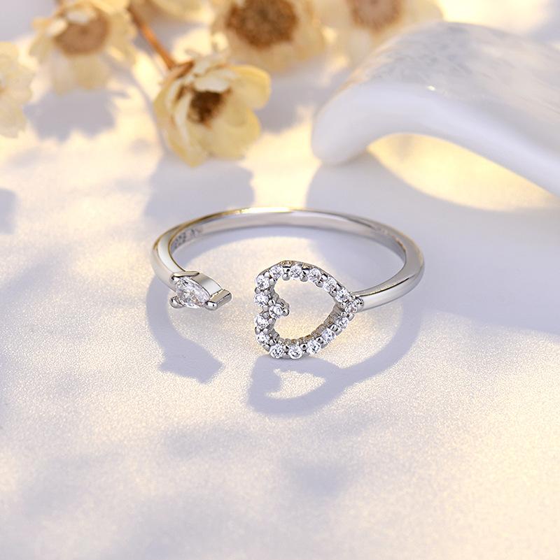 

Ins Style Простое кольцо в форме сердца Женское легкое роскошное кольцо на указательный палец Новое кольцо на хвост Sense