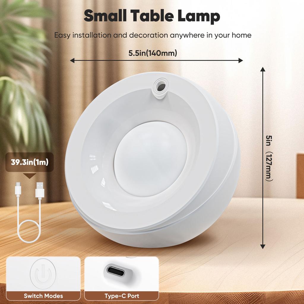 RGB Bedside Lamp with Star Projection, Dimmable Night Light with Timer Function (30 60 Mins), Star Sky Projection,