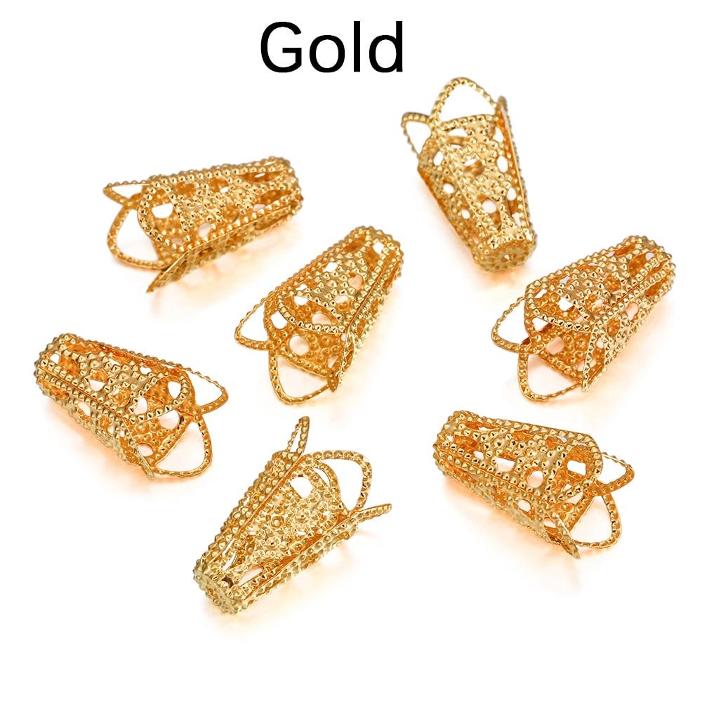 

50 шт./лот, филигранные полые трубы в форме цветка, конические бусины, колпачки для браслета «сделай сам», серьги, ювелирные изделия, принадлежности, аксессуары