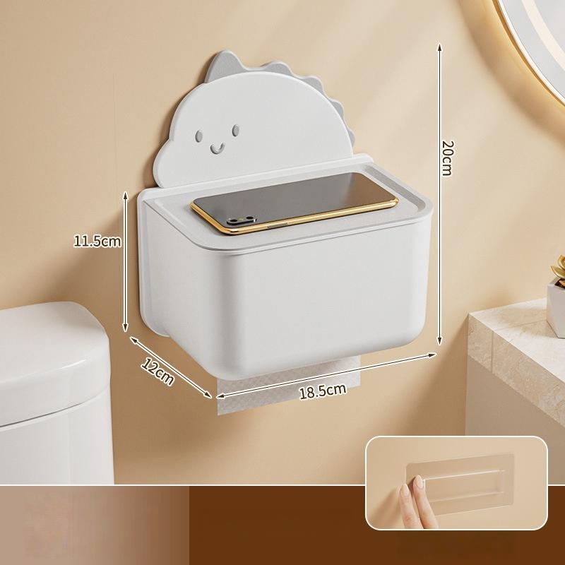 

Cartoon Toilet Paper Holders Box Organizer Tissue Box Wall Mounted Kitchen Living Room Bathroom Paper Storage Box Waterproof Dust-proof