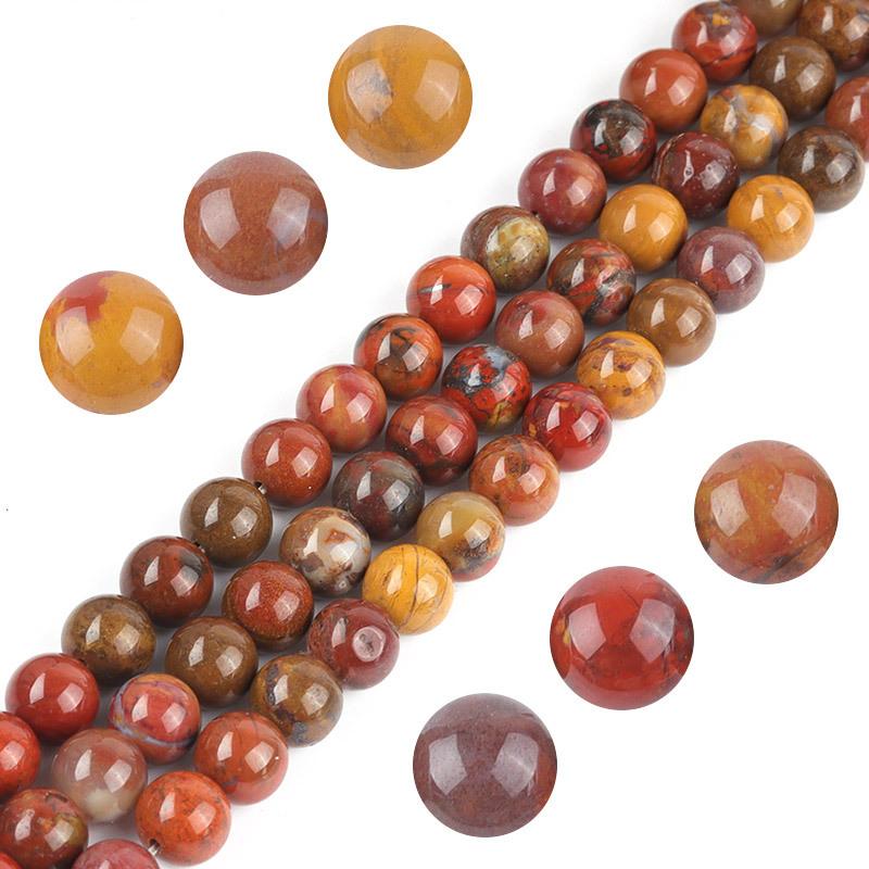 Retro Red Agate Stone Beads Loose Round Beads for Jewelry Making Fashion Accessories DIY 4-12mm