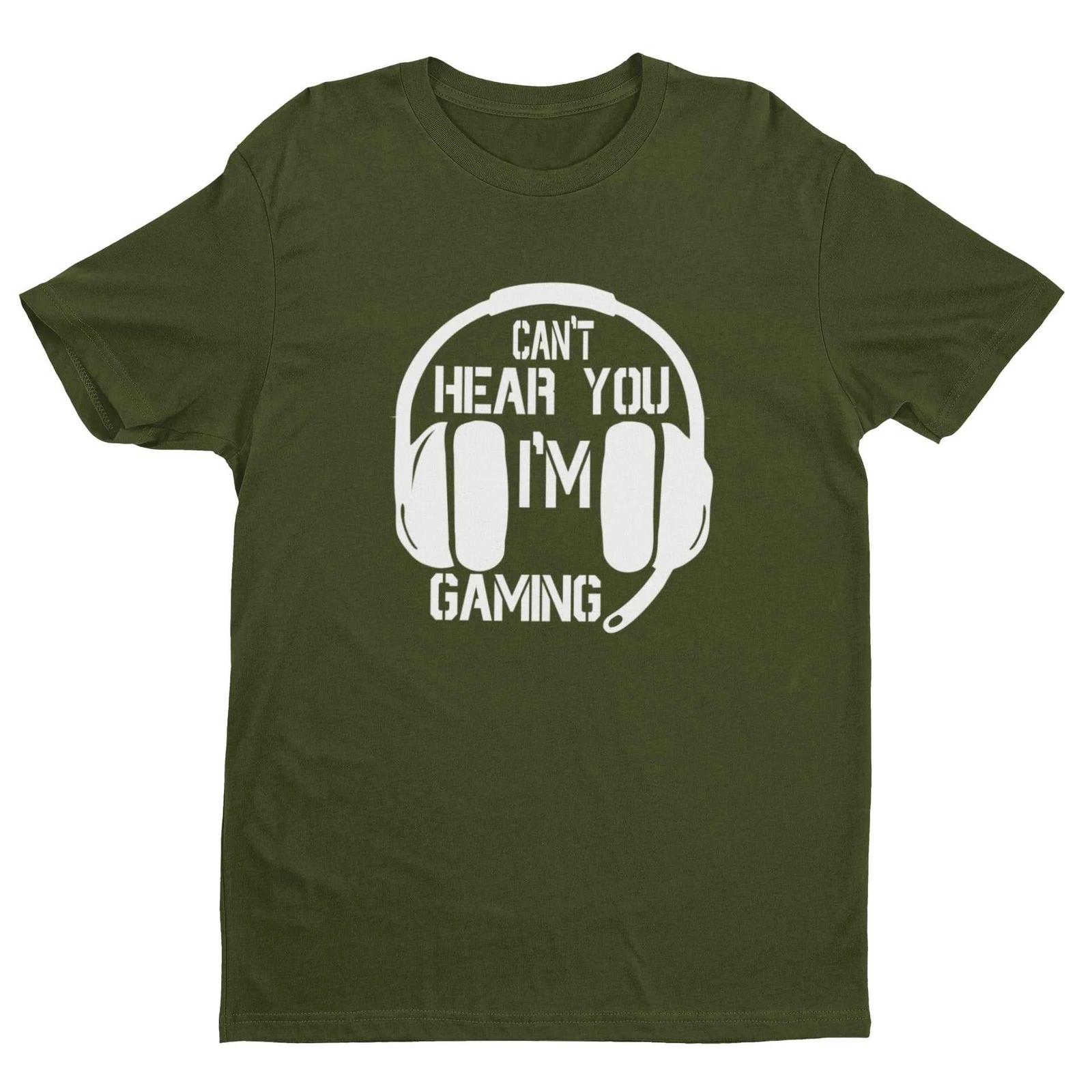 Funny Gamer T Shirt CANT HEAR YOU I M GAMING Headphones Gift Idea Video Games L