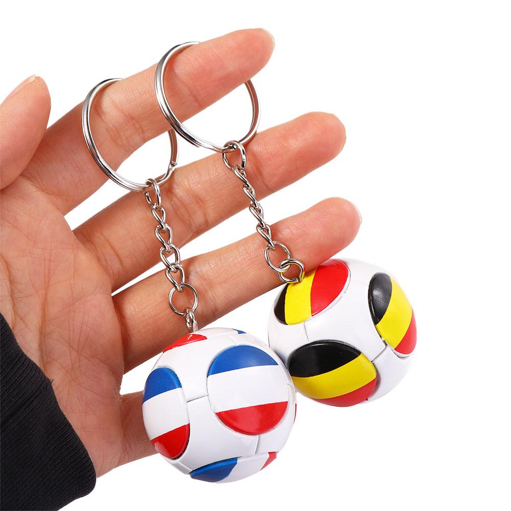 Gifts Car Key Chains Football Key Chain Country Soccer Keyring World Flag Ball Charms Bag Pendant