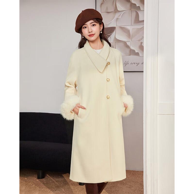 IEF Women's 2025 Winter Korean Design Long Wool Coat