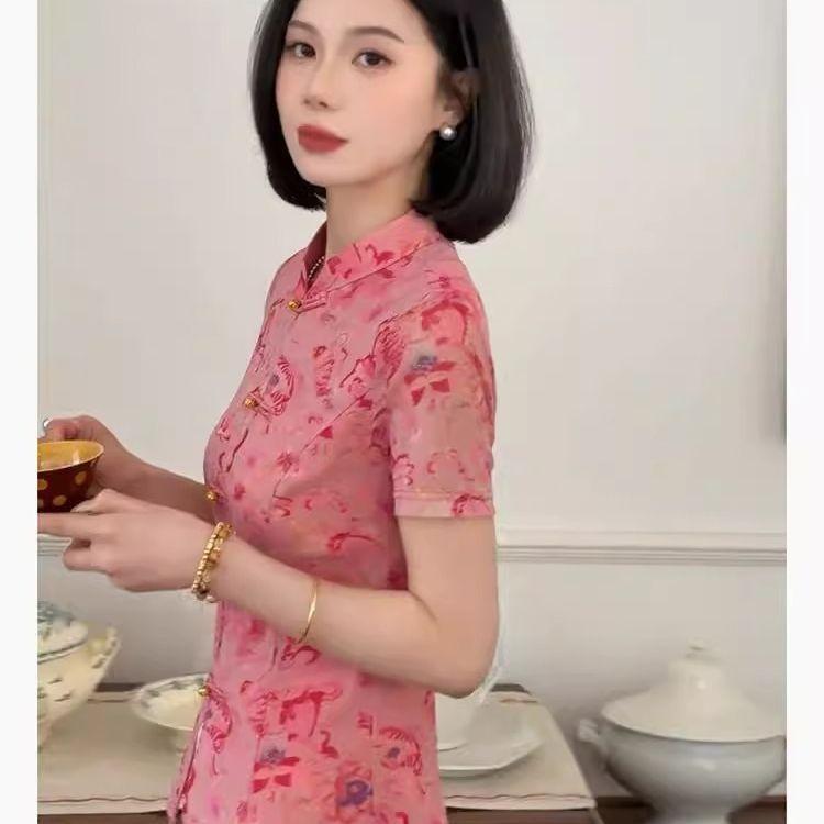 Short-sleeved T-shirt top for women's 2025 summer pink top