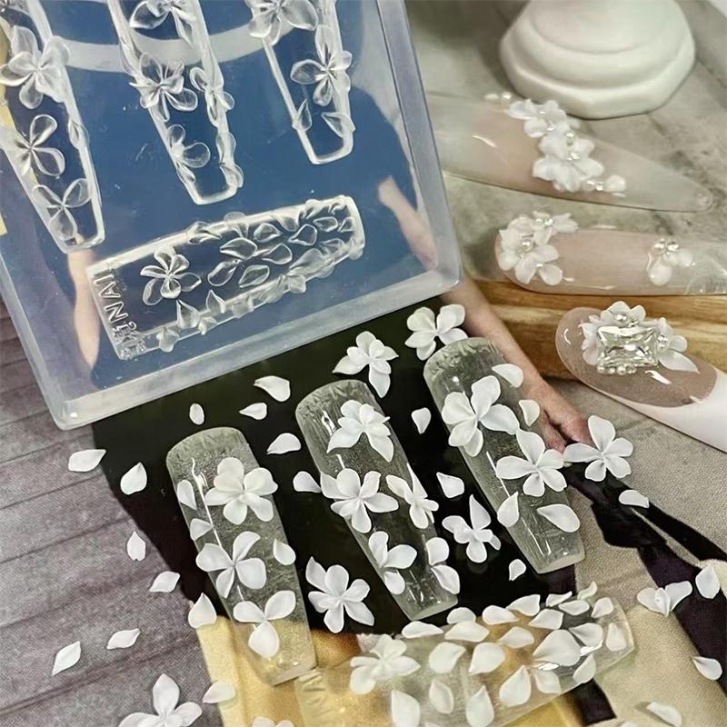 3D Květiny Nehtová forma DIY Silikonové nehtové nástroje Květinový okvětní lístek Nehtový design Pryskyřičné formy Nail Art Šablonka pro vyřezávání Design manikúry