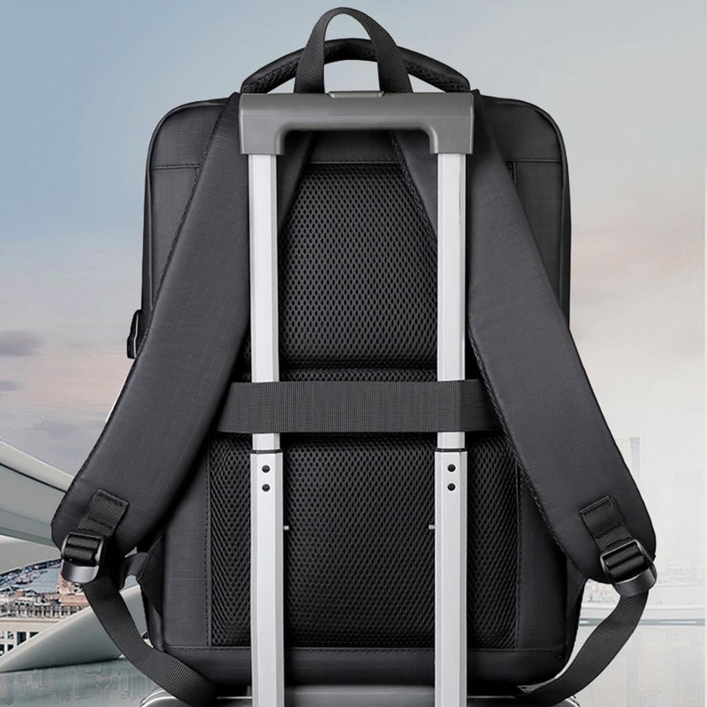 Schoolbag Backpack Men's Large Capacity Lightweight Travel Backpack Commuting Business Business Computer Bag High School Student School Bag