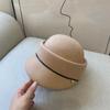 Hat Female Autumn and Winter British Retro Top Hat Oxygen Short Brim Wool Cap Fashion Dome Woolen Equestrian Hat