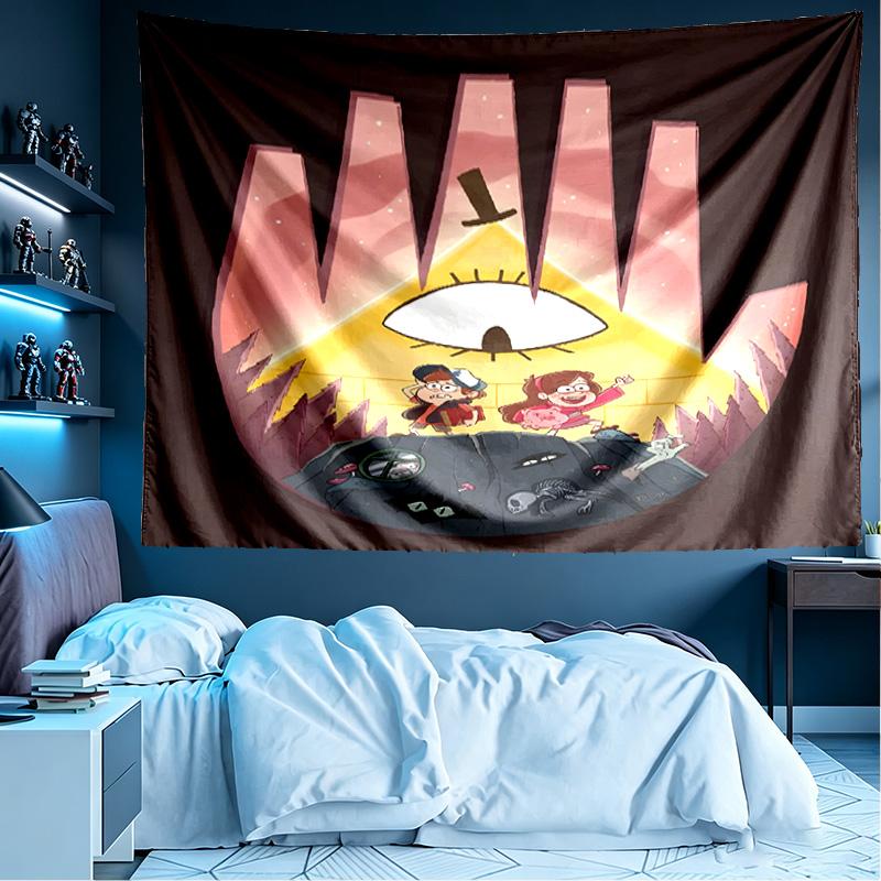 Gravity Falls Print Tapestry, Lightweight Wall Hanging, for Bedroom, Dorm, Living Room, Home Art Decor, Birthday Christmas Gift for Friends