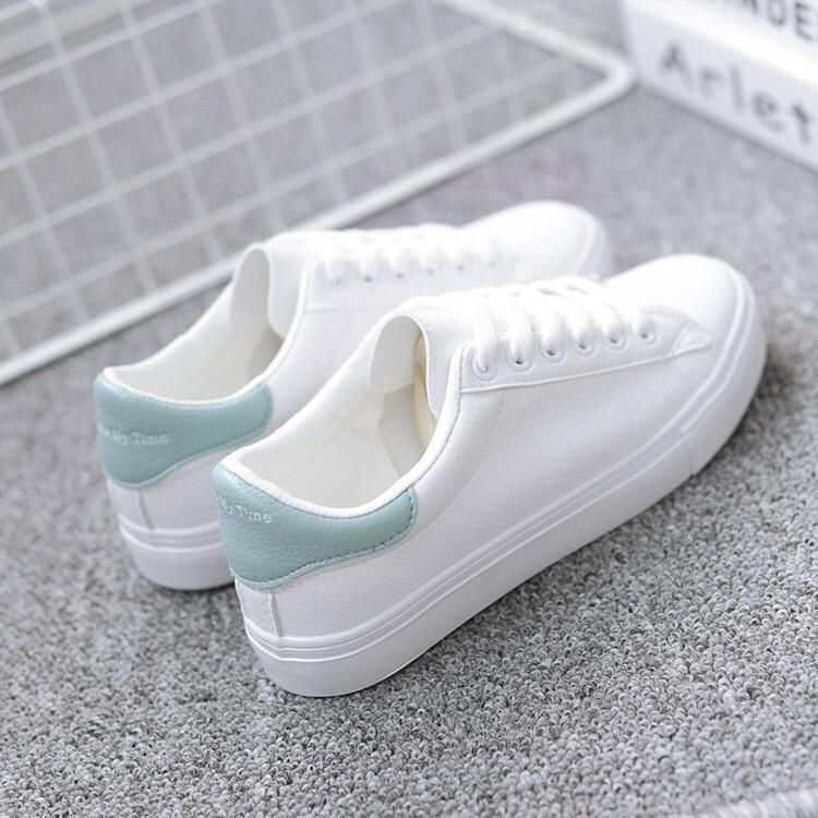 2025 Autumn Women s Korean Style Casual Color Block White Sneakers - Fashionable Student Board Shoes Size 37