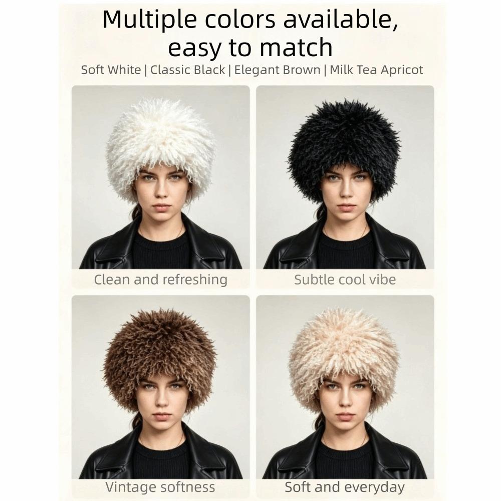 Plush Curly Faux Fur Bucket Hat Face Slimming Snow Hat Warm Fisherman Cap  Daily Wear