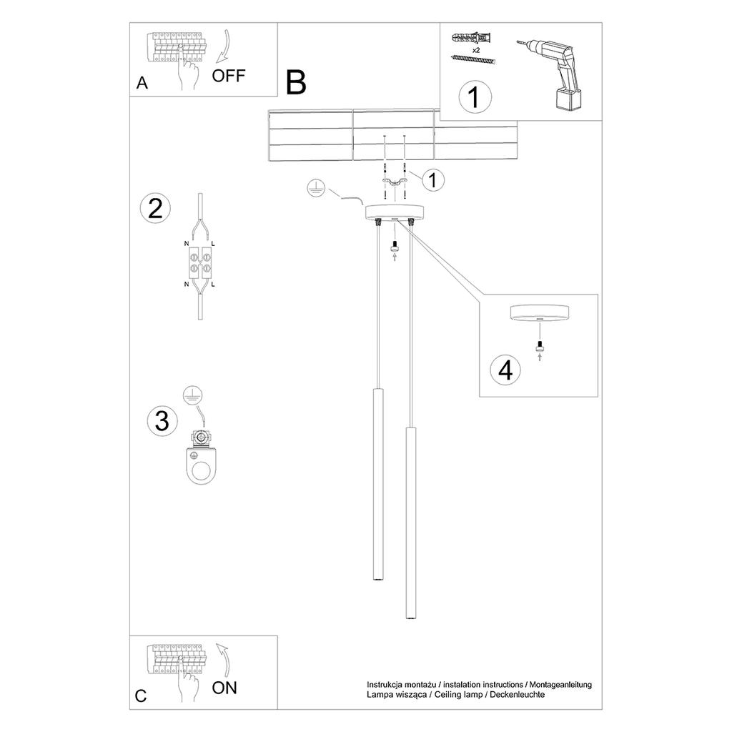 Lampa Wisząca Mossa 2 G9 Czarny Lumilo 13.139.04