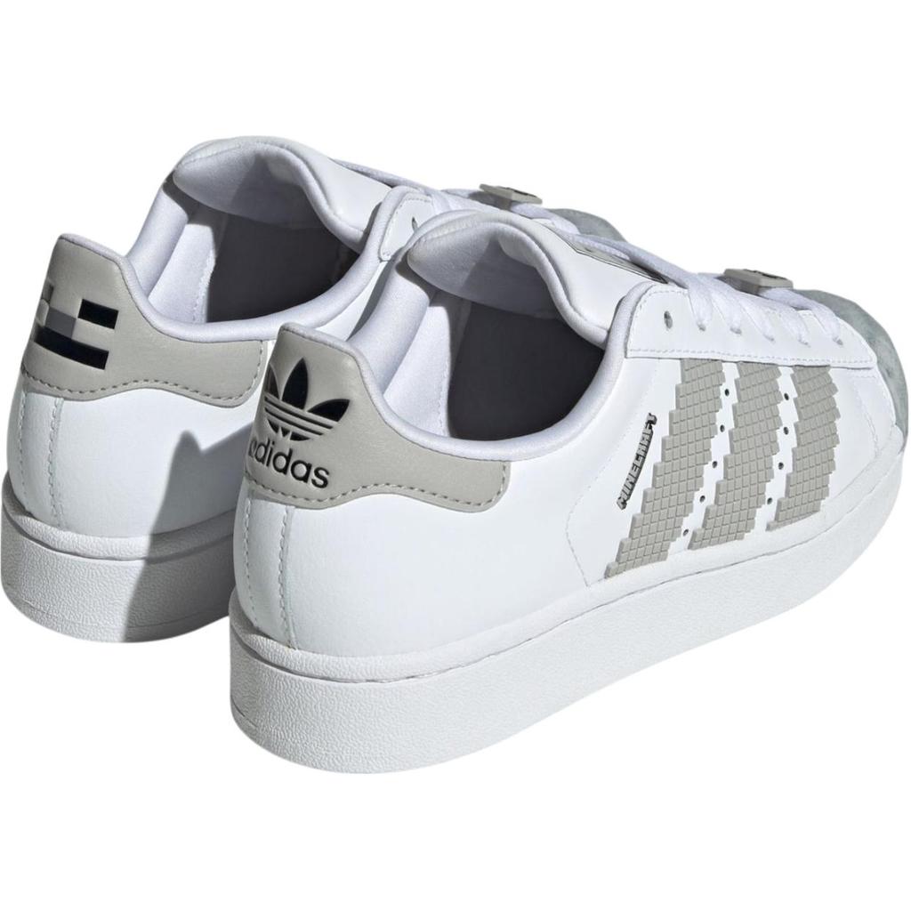 Adidas Minecraft X Superstar J Skeleton Kids Sneakers White Cloud-White Grey-Two JP8082