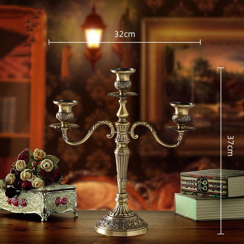 Ретро триголовий канделябр металевий свічник реквізит для фотографії весільні центральні елементи тримач для свічок прикраса для дому