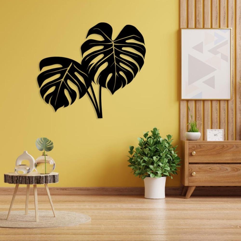 3D Metal Wall Art Monstera Leaf Tropical Home Decor Large Iron Sculpture